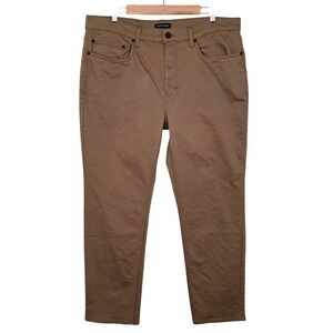 Banana Republic Men's Brown Slim Fit Stretch Chino Cotton Blend Stretch Pants 36